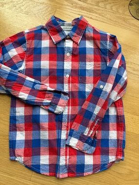 Janie and Jack Plaid Button Down Shirt Size 6 EUC Classic